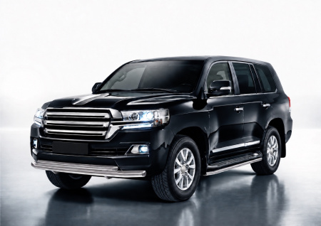 Фото изделия: Защита переднего бампера d76+d57 Rival Toyota Land Cruiser 200 2015- R.5717.001