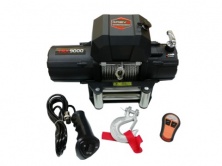 Лебедка автомобильная 4REVO 9000 12V с узким барабаном, стальным тросом и пультом радиоуправления  4R-W090A