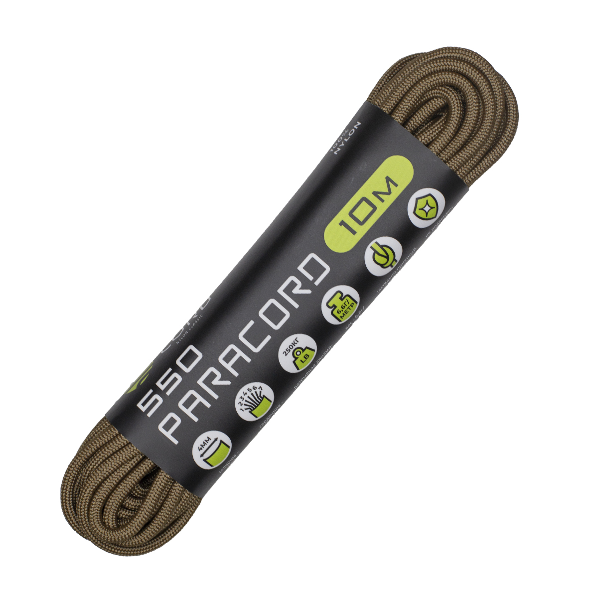 Паракорд 550 CORD nylon 10м (coyote)  550.N10.CYT