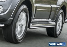 Защита штатного порога d42 RIVAL Mitsubishi Pajero IV 2011-2014-  R.4002.014