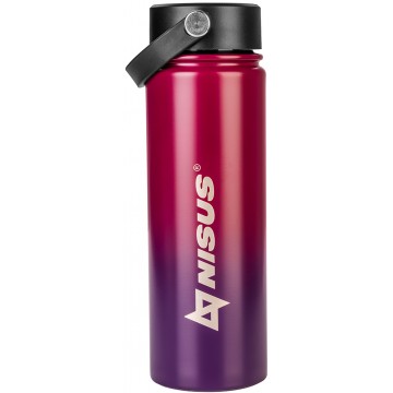 Термобутылка NISUS 530ML три крышки (фиолетовый/красный)  N.TB-022-RB