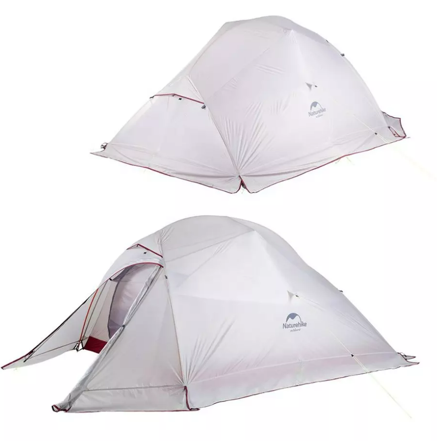 Палатка Naturehike Cloud Up Si 3-местная, алюминиевый каркас,снежная юбка, сверхлегкая,серый-красный NH18T030-T-DLGSKR