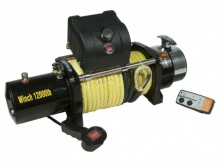 Лебёдка автомобильная электрическая 12000 LBS (12V) с синтетическим тросом SNC12OWX