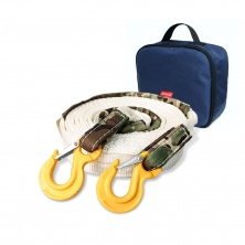 Ремень буксировочный эластичный 12 т 5 м серия "Туризм" Крюк/Крюк + сумка(синий) T-plus T014542