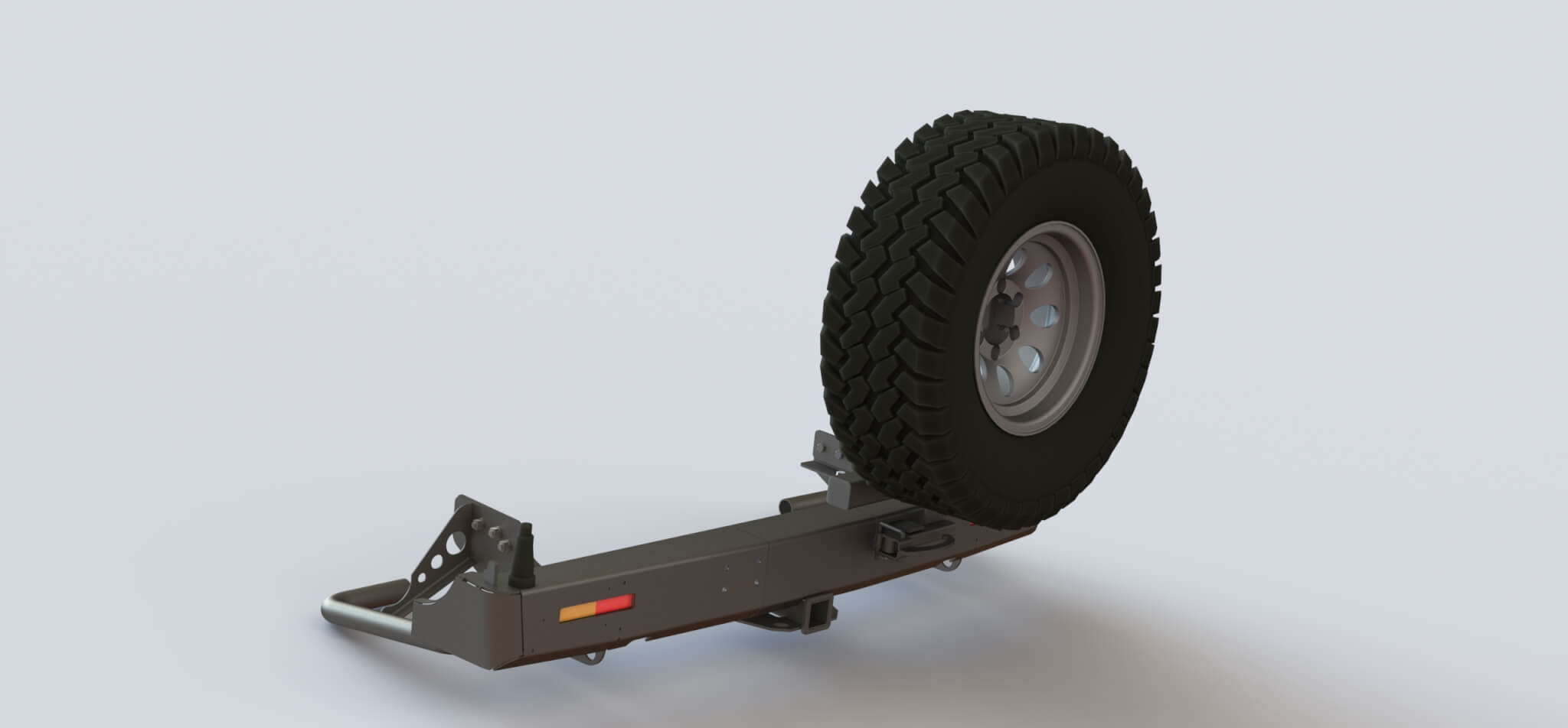 Задний силовой бампер Toyota Hilux 2015 + с квадратом под фаркоп, калиткой и фонарями STC-TH15-BR-L1-С2