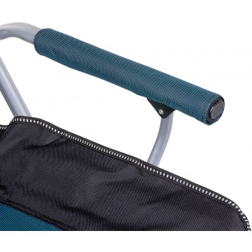 Кресло PREMIER складное, твердые тканевые подлокотники (синий/белый), нагрузка 100 кг PR-MC-474-BL