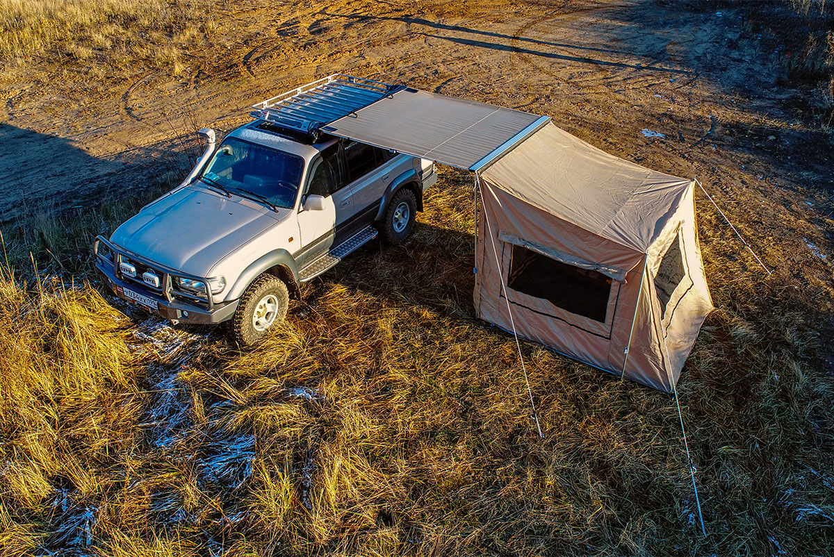 Палатка с автомобильным тентом-маркизой, солнцезащитная РИФ 2х2 м  RIFAN052020600