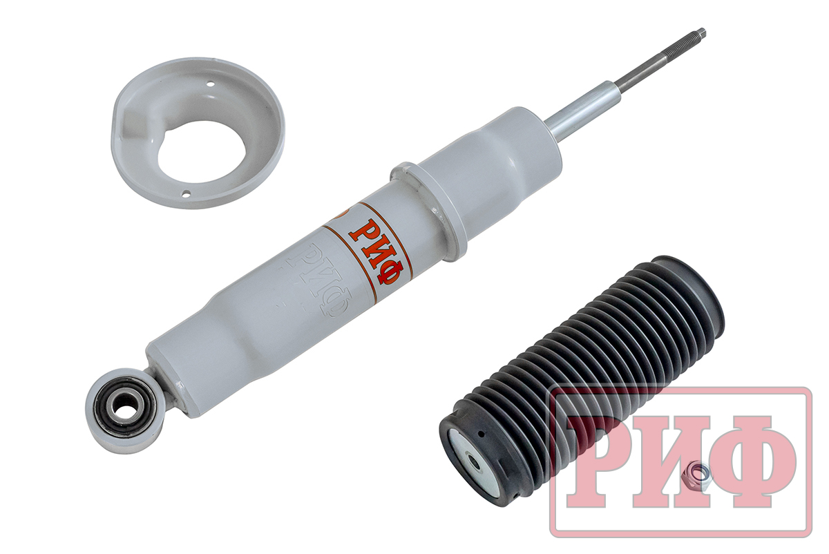 Амортизатор усиленный РИФ передний газовый Mitsubishi Pajero III/IV 2000+ штатный и лифт 0-40 мм SAG245