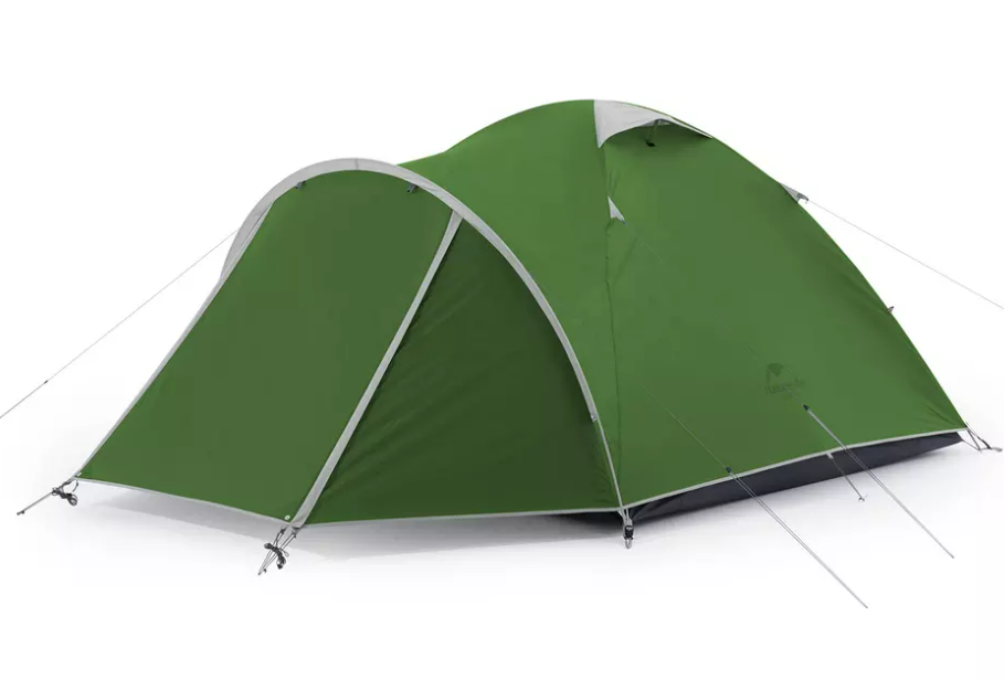 Палатка Naturehike P-PLUS 4-местная, алюминиевый каркас, зеленый NH21ZP015-34DGR