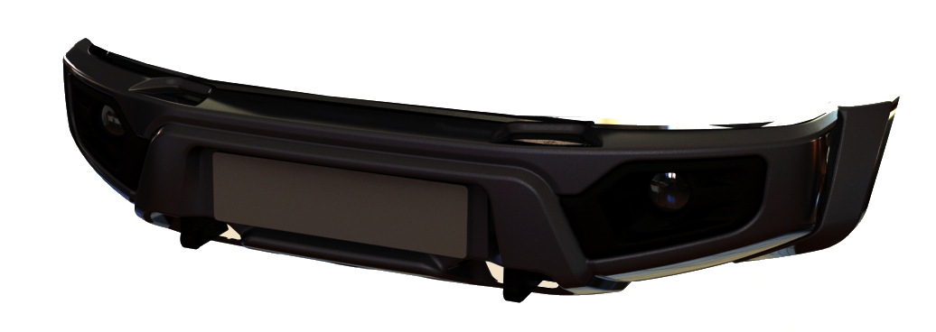 Бампер авс-дизайн передний uaz патриот/пикап/карго 2005- (с оптикой)(черный) ABC.UAZ.FB.02B