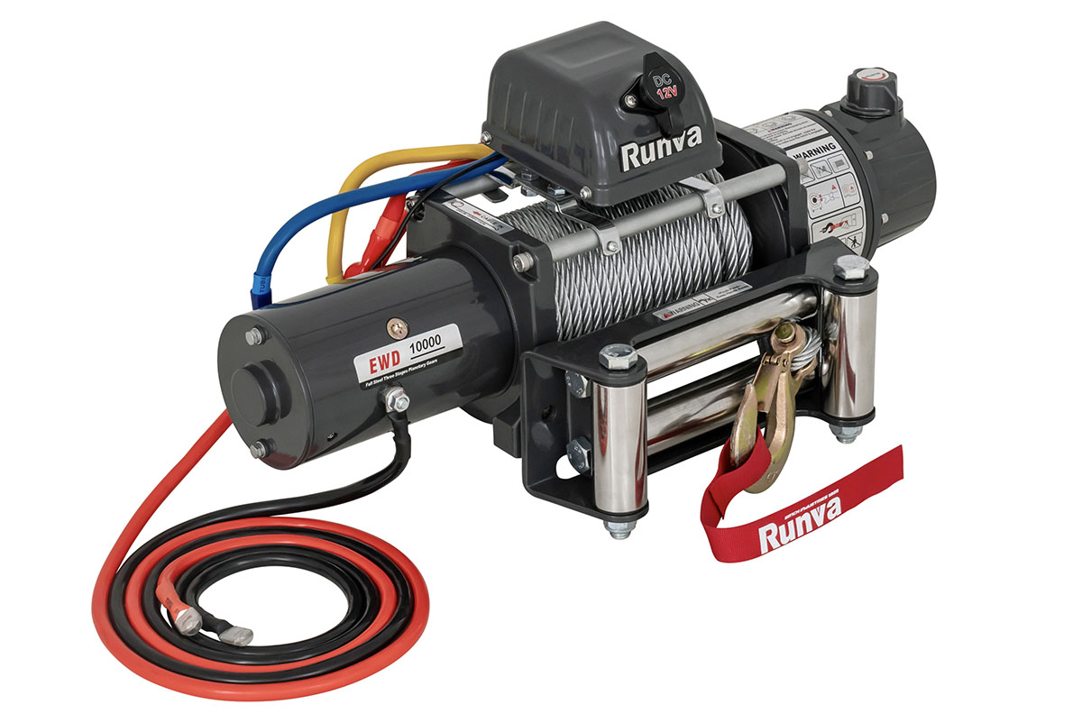 Лебёдка электрическая двухскоростная 12V Runva 10000 lbs 4500 кг EWD10000S