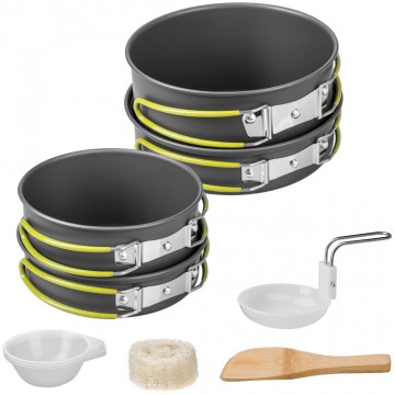 Набор посуды HELIOS 3-4 персоны. анодированный алюминий  CAMPSOR-301