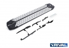 Порог-площадка "Bmw-Style" D173AL + комплект крепежа RIVAL Suzuki Grand Vitara, 5D  D173AL.5502.2