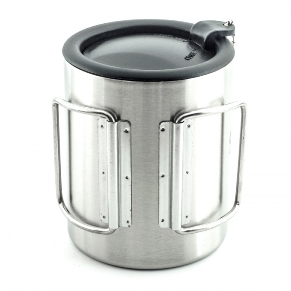 Термокружка "СЛЕДОПЫТ", с крышкой, складные ручки, 280 мл  PF-CWS-P62