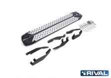 Порог-площадка "Bmw-Style" D173AL + комплект крепежа RIVAL Ssang Yong Actyon  D173AL.5303.2