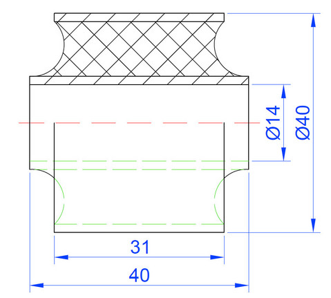 Сайлентблок резиновый нижнего уха амортизатора FC404100 ToughDog  ADJ00300/40