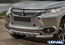 Решетка бампера d10 RIVAL Mitsubishi Pajero Sport 2016-  G.4003.001