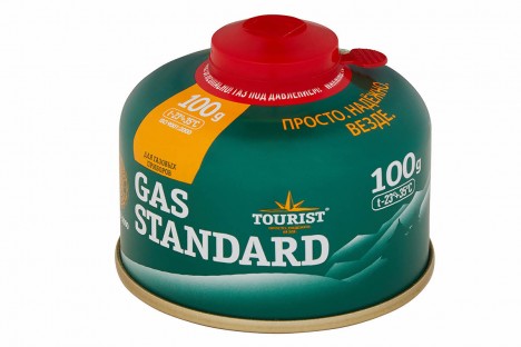Баллон газовый резьбовой TOURIST STANDARD для портативных приборов 100 г.  TBR-100