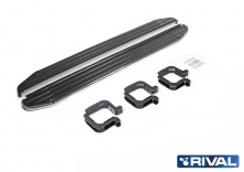 Порог-площадка "Premium" A173ALP + комплект крепежа RIVAL Mitsubishi Pajero Sport 2008-2013-2016  A173ALP.4003.1