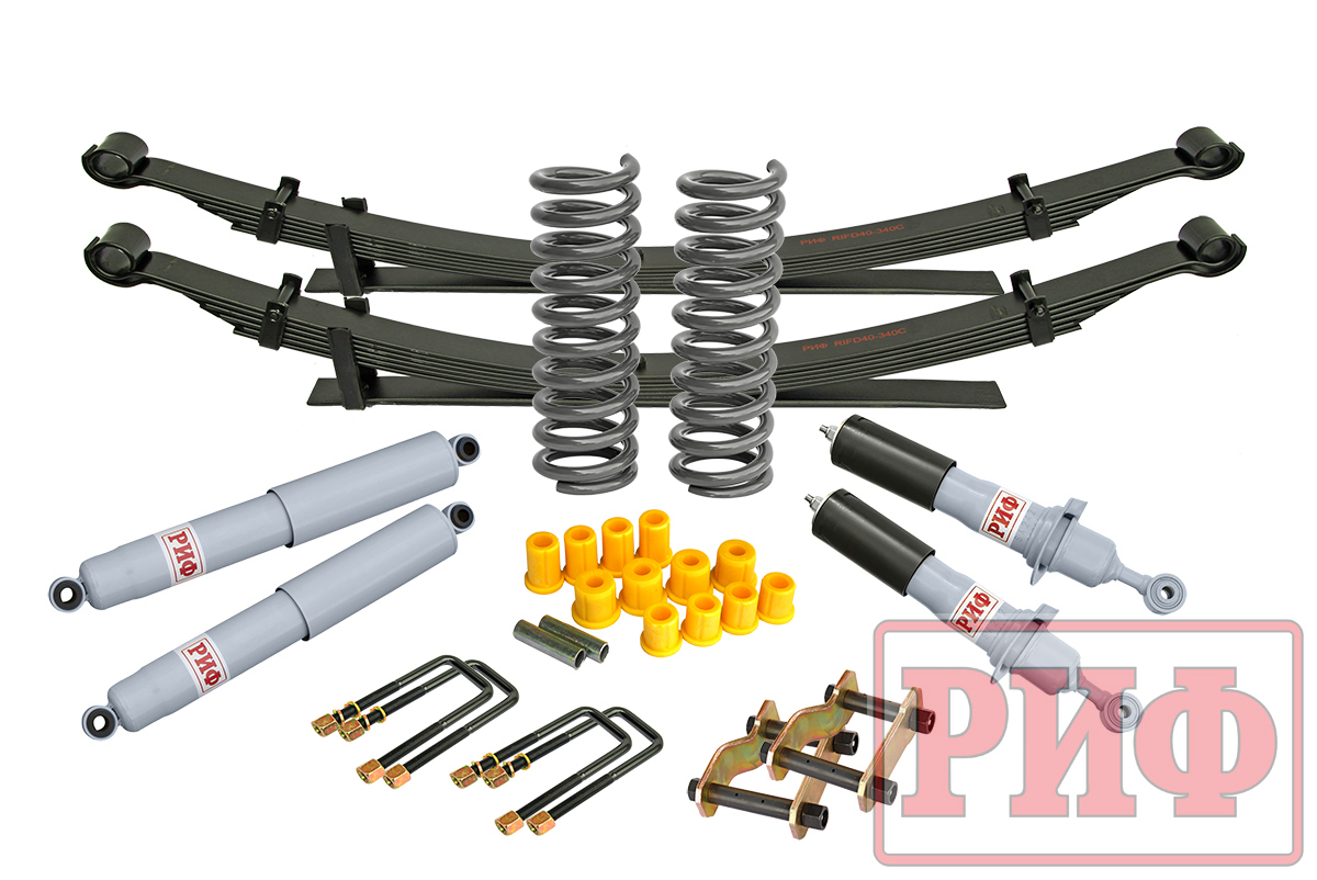 Лифт-комплект РИФ газовый Nissan Navara D40 лифт 40 мм жесткий RIF-D40-C-G