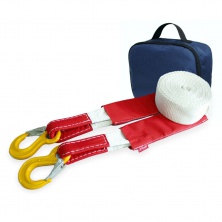 Ремень буксировочный эластичный 10 т 5 м серия "Туризм" Крюк/Крюк + сумка(синий) T-plus T002413