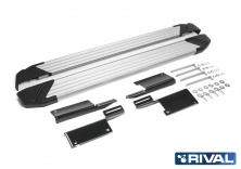 Порог-площадка "Silver" F128AL + комплект крепежа RIVAL Lada 4x4  F128AL.6004.1