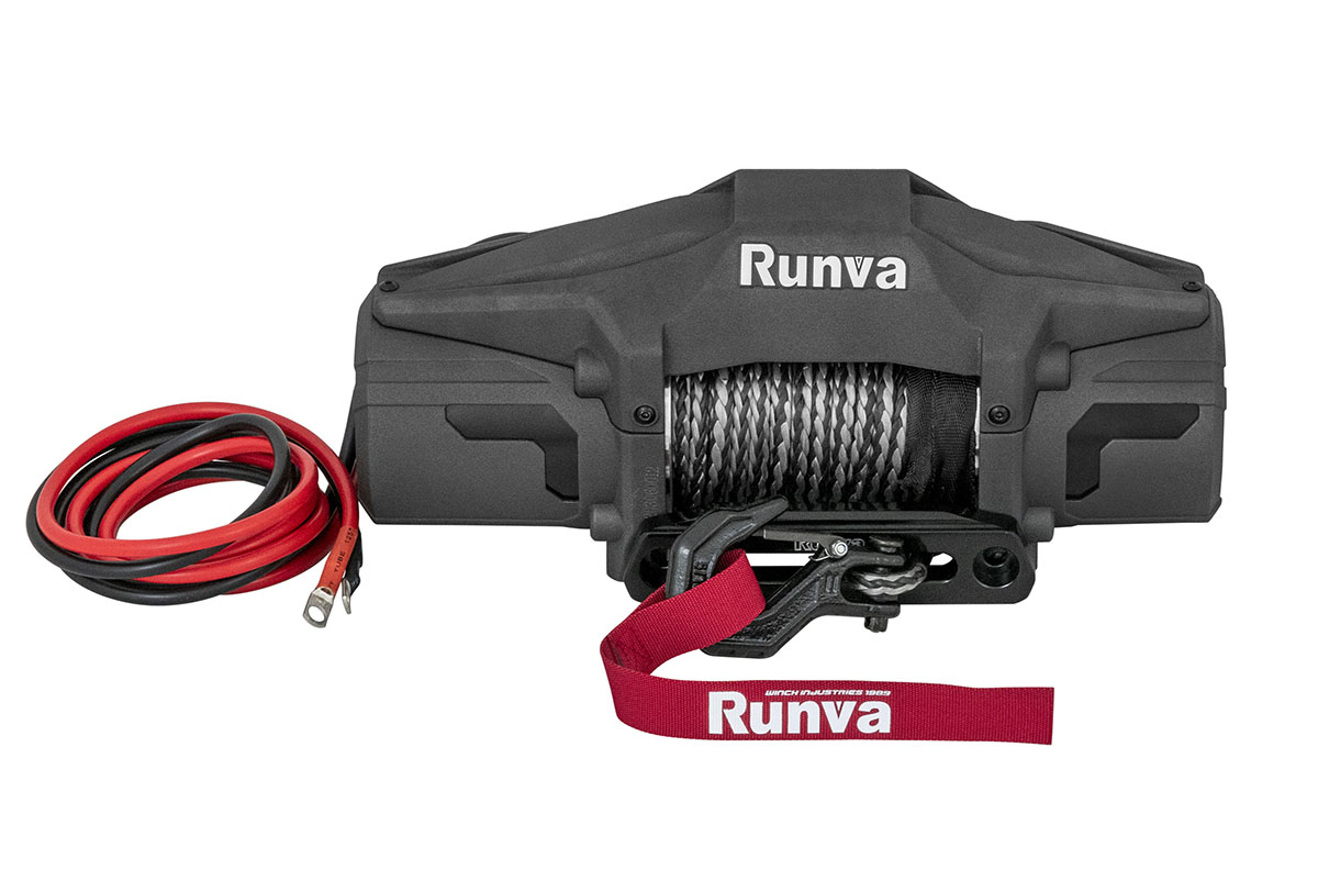 Лебёдка автомобильная электрическая 12V Runva 6000 lbs 2722 кг (синтетический трос) EWV6000FSR