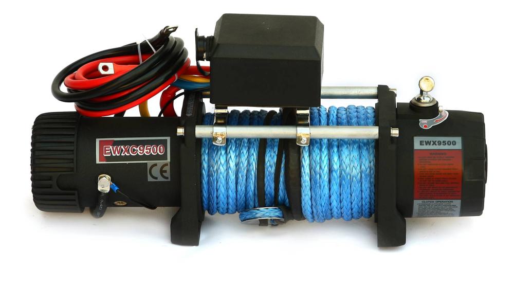 Лебёдка электрическая высокоскоростная 12V Runva 9500 lbs 4350 кг (синтетический трос) EWXC9500SSR