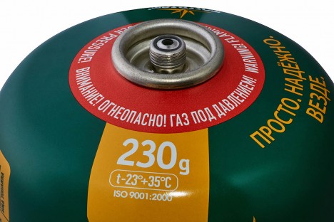 Баллон газовый резьбовой TOURIST STANDARD для портативных приборов 230 г.  TBR-230