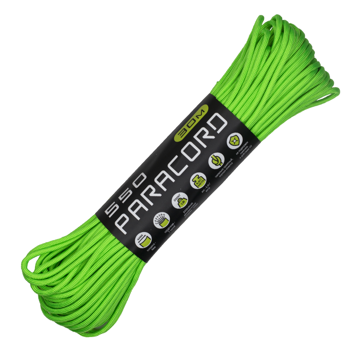 Паракорд 550 CORD nylon 30м (neon green)  550.N30.N.GR