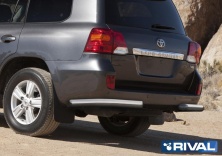 Защита заднего бампера d76 уголки RIVAL Toyota Land Cruiser 200 2011-2015  R.5713.018