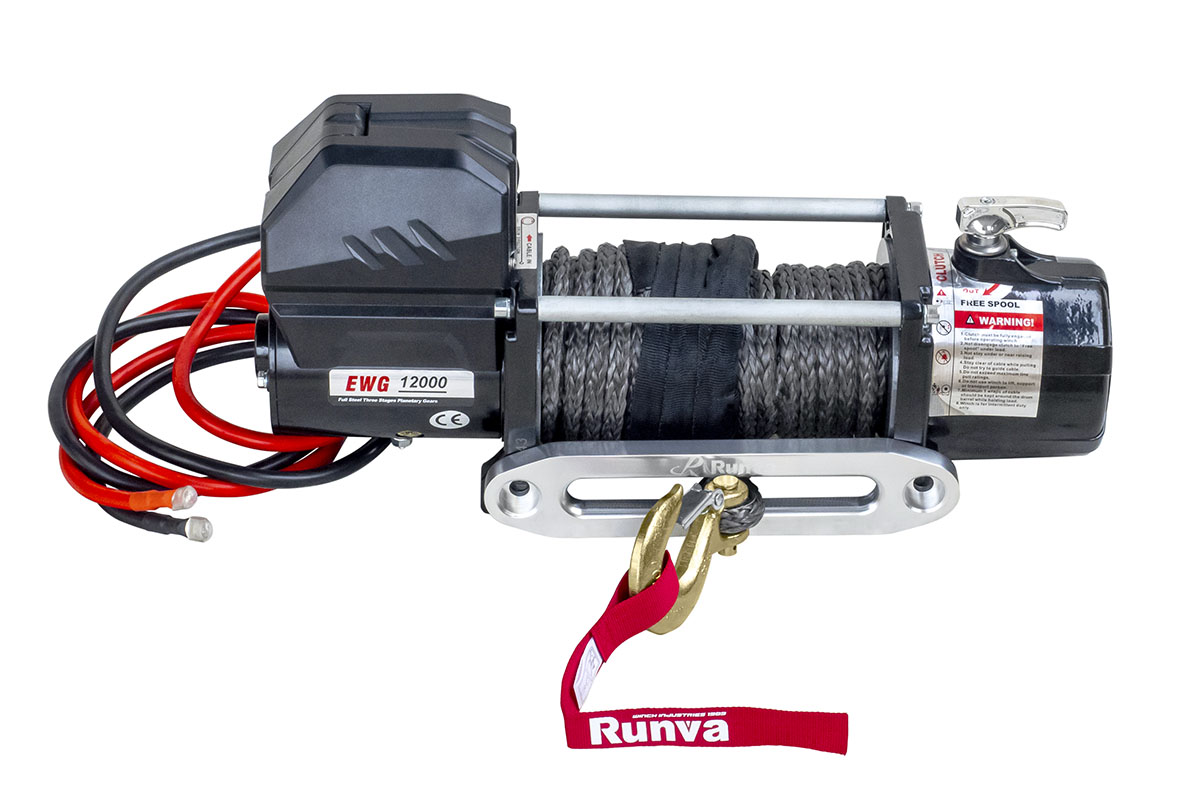 Лебёдка автомобильная электрическая 12V Magnum 12000 lbs 5443 кг (синтетический трос) EWD12000FSR