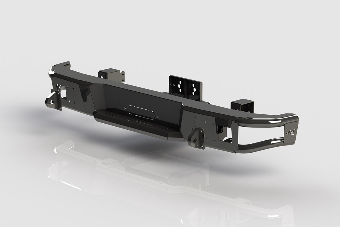 Бампер силовой задний BMS ALFA для УАЗ Патриот 2016-2021 BMS060114