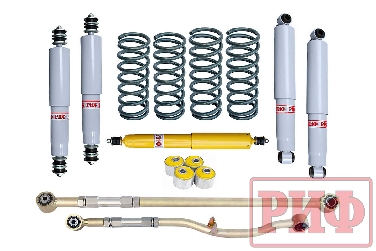 Лифт-комплект РИФ газовый Nissan Patrol Y60 и Y61 до 2000 года лифт 50 мм (левый руль) жесткий RIF-Y60-C-L-G