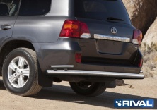 Защита заднего бампера d76+d42 RIVAL Toyota Land Cruiser 200 2011-2015  R.5713.015