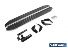 Порог-площадка "Premium" A193ALP + комплект крепежа RIVAL Toyota Hilux 2005-2011-2015  A193ALP.5703.1