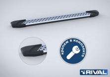 Порог-площадка "Bmw-Style" D180AL + комплект крепежа RIVAL Land Rover Discovery Sport 2014-  D180AL.3103.1