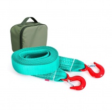 Буксировочный ремень 6/9 т 5 м Крюк/Крюк + сумка(олива) T-plus T001950