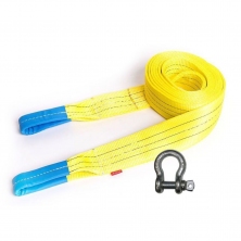 Усиленный буксировочный ремень, 16/21т, 4.5м, Шакл/Петля Tplus T014680