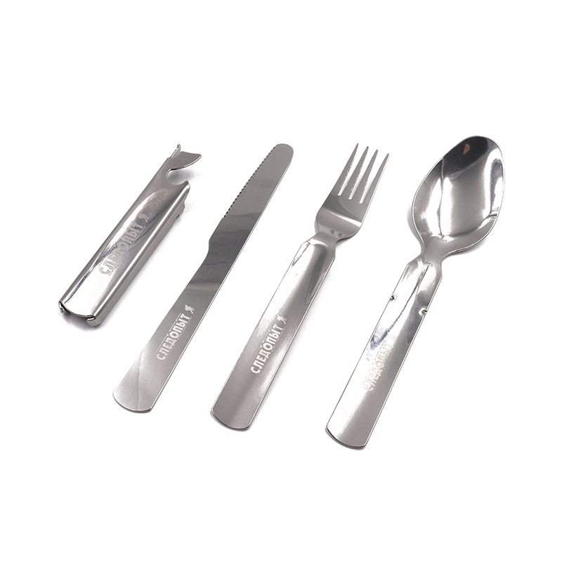 Набор столовых приборов "СЛЕДОПЫТ", нержавеющая сталь (ложка, вилка, нож, открывашка)  PF-CWS-P59