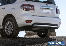 Защита заднего бампера d76 RIVAL Nissan Patrol 2014-  R.4114.008