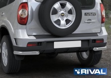 Защита заднего бампера d57 уголки RIVAL Chevrolet Niva 2009-  R.1004.012