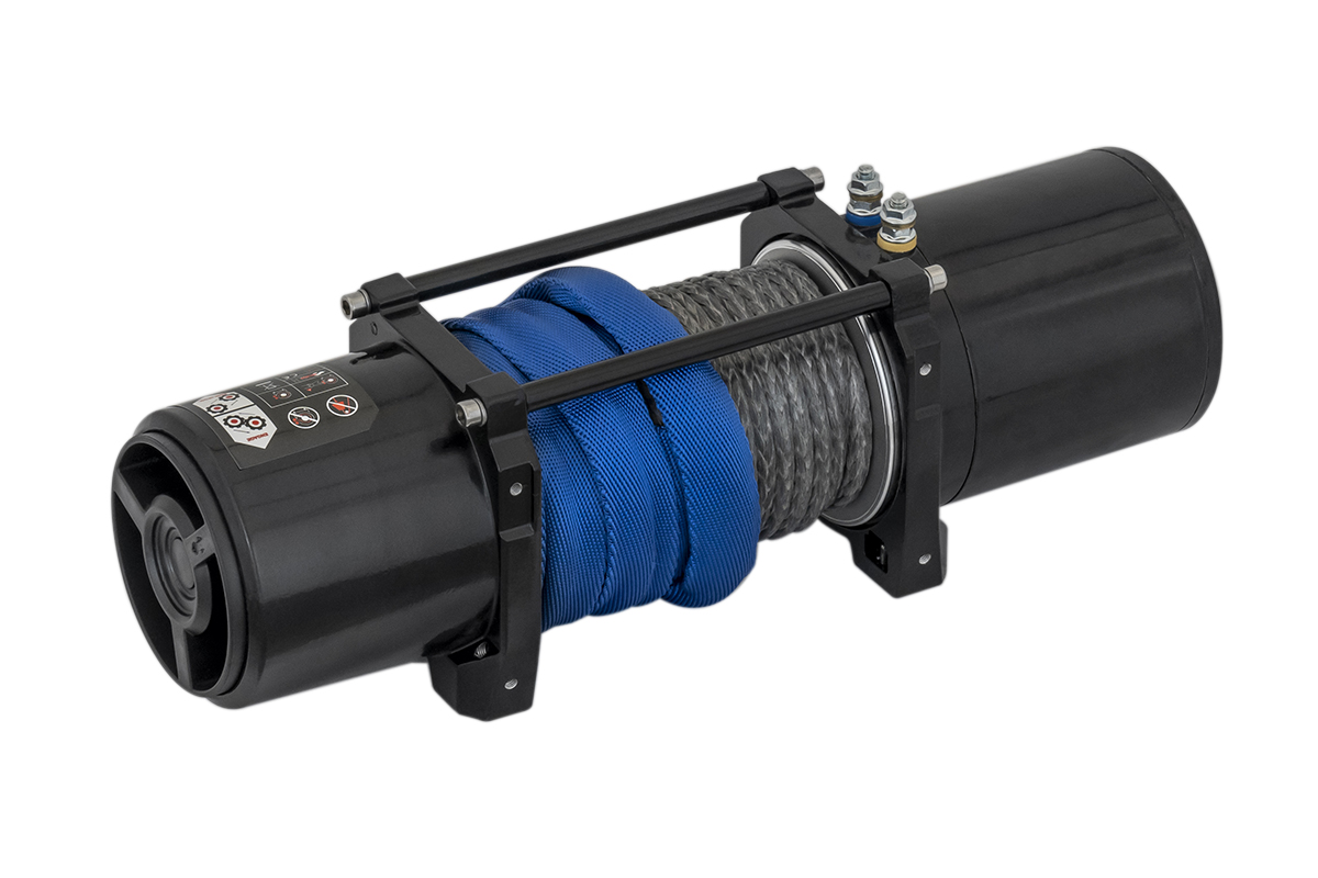 Лебёдка автомобильная электрическая 12V Runva 6000 lbs 2722 кг (синтетический трос) EWV6000SSR