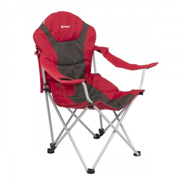 Кресло NISUS складное, мягкие подлокотники (серый/красный)  N-750-052