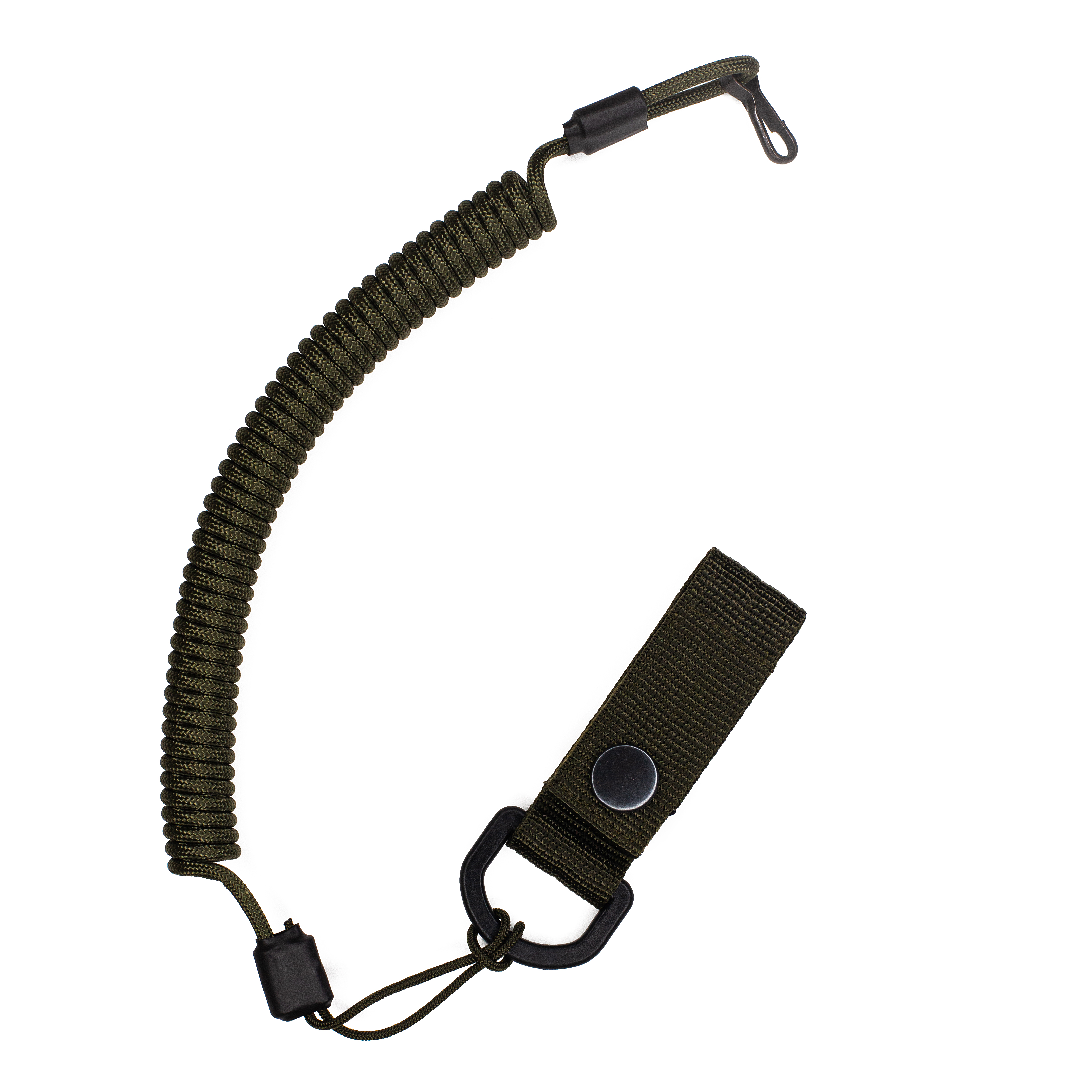 Страховочный тренчик CORD из паракорда с креплением на ремень и карабином (army green)  TR.KB.A.GR