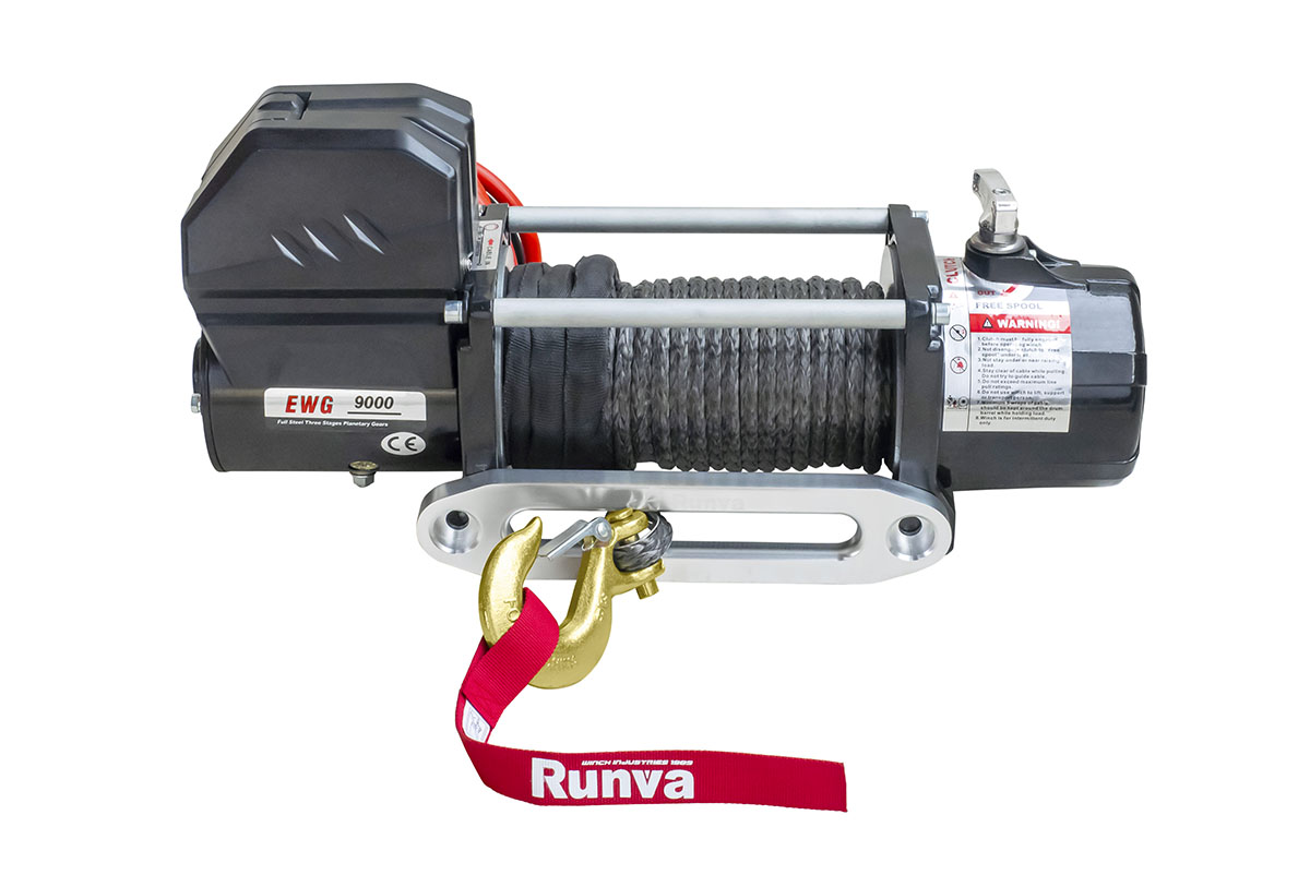 Лебёдка автомобильная электрическая 12V Magnum 9000 lbs 4200 кг (синтетический трос) EWG9000S