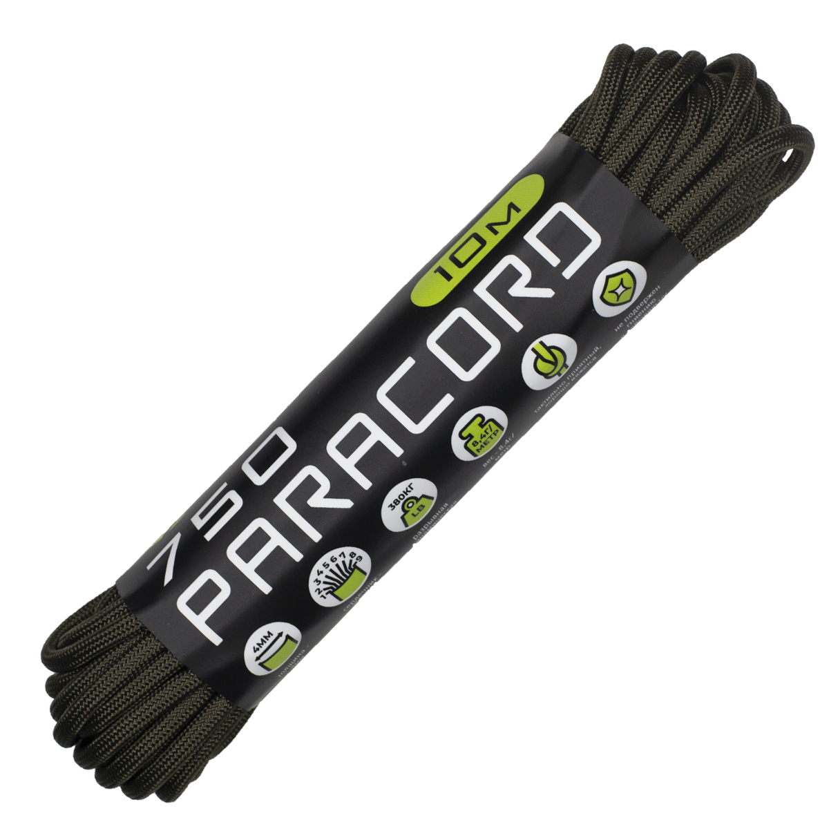 Паракорд 750 CORD nylon 10м (army green)  750.N10.A.GR