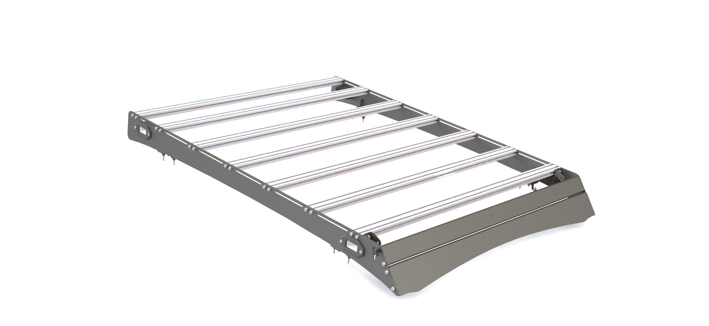 Багажник экспедиционный STC Toyota Hilux 2005+ ШТОРКА с рабочим светом  STC-TH05-TR1-L3