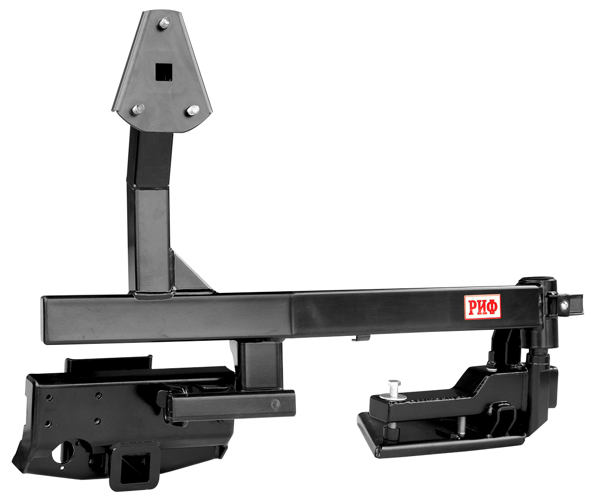 Калитка РИФ с квадратом под фаркоп в штатный задний бампер с подсветкой номера Toyota Land Cruiser 200 (2008-2015) (под нештатное колесо) RIF200-80000
