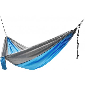 Гамак без планок NISUS 140х260см нейлон 210T голубой/серый  N-DC-023